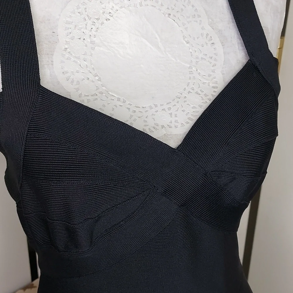 Alex & Eve Black Bodycon Bandage Dress Size 10 - Picture 4 of 10
